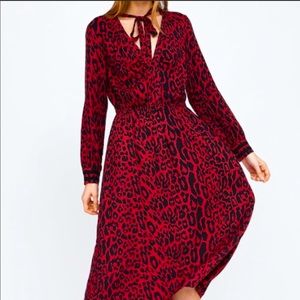Zara Red Leopard Dress